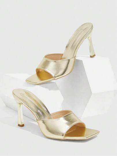 CUCCOO SZL Women Shoes Spring And Summer New Gold Piece Peep Toe Simple Women's High Heel Sandals Fashion Comfortable Versatile Sexy Party Women's Sandals Peep Toe Sandals Summer Shoes
