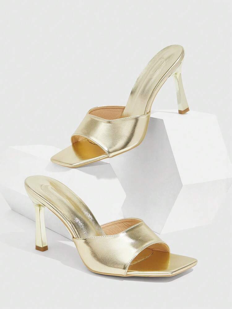 CUCCOO SZL Women Shoes Spring And Summer New Gold Piece Peep Toe Simple Women's High Heel Sandals Fashion Comfortable Versatile Sexy Party Women's Sandals Peep Toe Sandals