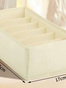 1 Piece, 6-Compartment Foldable Fabric Storage Box, Suitable For Wardrobes, Dressing Tables, Drawers, Etc. It Can Be Used To Store Clothing, Underwear, Bras, Socks, And Other Intimate Apparel. In Khaki Color, It Is Ideal For Room Decor, Home Decor, And Bedroom Decor. Perfect For Organizing. White T-Shirts, Black Pants, Women's Winter Clothing, Dresses, Elegant Women's Wear, White Shirts. - Khaki - View 8