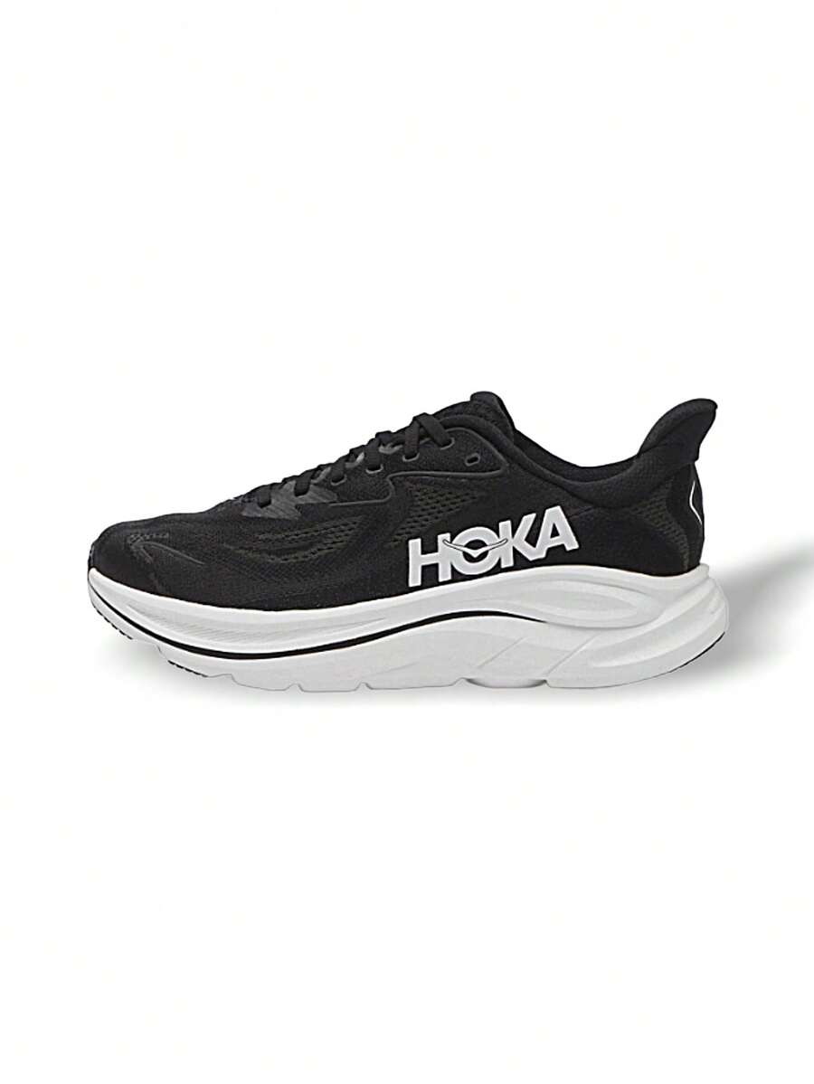 Hoka Giày thể thao Clifton 10 thấm mồ hôi, thoáng khí, nhẹ, màu trơn, đa năng, dễ giặt, thích hợp cho hoạt động ngoài trời, chạy bộ, dành cho nữ, màu đen trắng 1162031-BWHT - Đen/Trắng - Xem 1