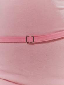 MUSERA 毛巾布撞色肩带修身迷你连衣裙 春夏可爱少女风度假海滩日常休闲雪葩 - 彩色 - 查看 6