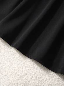Elladie kids 1pc Tween Girl Color Block Bowknot Camisole Snug Fit Dress - Black - View 8