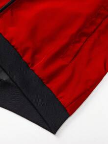 Manfinity Homme Men's Contrast Color Casual Long Sleeve Jacket - Red - View 6