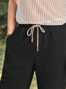 Open Phase Quần short cạp rút cho nam - màu đen - Xem 5