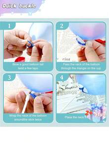 100 支白色气球棒 - 塑料派对气球棒 适用于婚礼、生日、圣诞节等（32 厘米/12.59 英寸）生日装饰 生日装饰 - 白色 - 查看 5