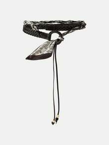 MOTF PREMIUM 新款编织腰带丝巾腰带 - 黑色 - 查看 3