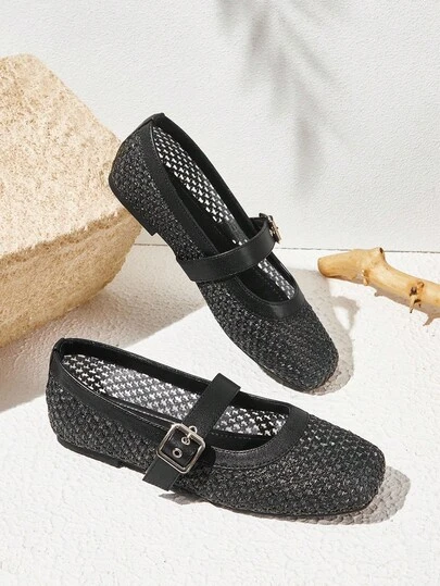 Styleloop Women's Hollow Design Buckle Casual Flat Loafers