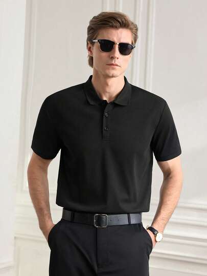Officeau ALTZTAR 男士纯色 Polo 衫，简约时尚休闲日常穿着