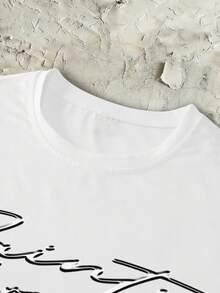 STEELVANCE Men's Letter & Lip Print Loose Fit Casual Sleeveless Tank Top - White - View 3