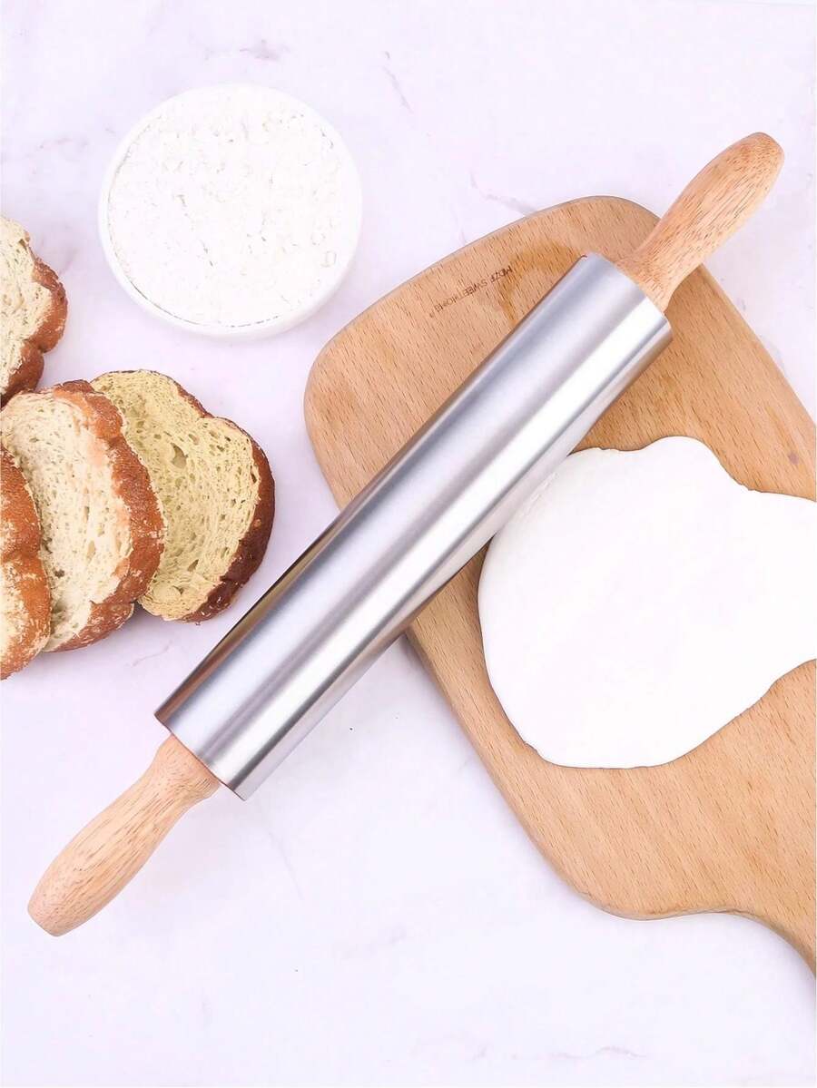 1个不锈钢擀面杖 - 銀色 - 查看 1