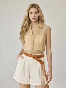 MOTF NEW BOHEMIAN FRINGED BELT - Brown - View 5