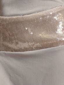 MUSERA Đầm maxi cổ cao, thắt eo đính sequin, xẻ tà, dễ thương, gợi cảm cho mùa hè, xuân, đi chơi, đi biển, nghỉ mát, Honey Tides - Xám - Xem 6