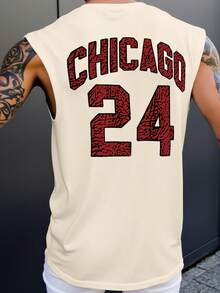 Manfinity LEGND Áo vest không tay nam kiểu Chicago thường ngày - Màu Khaki - Xem 1