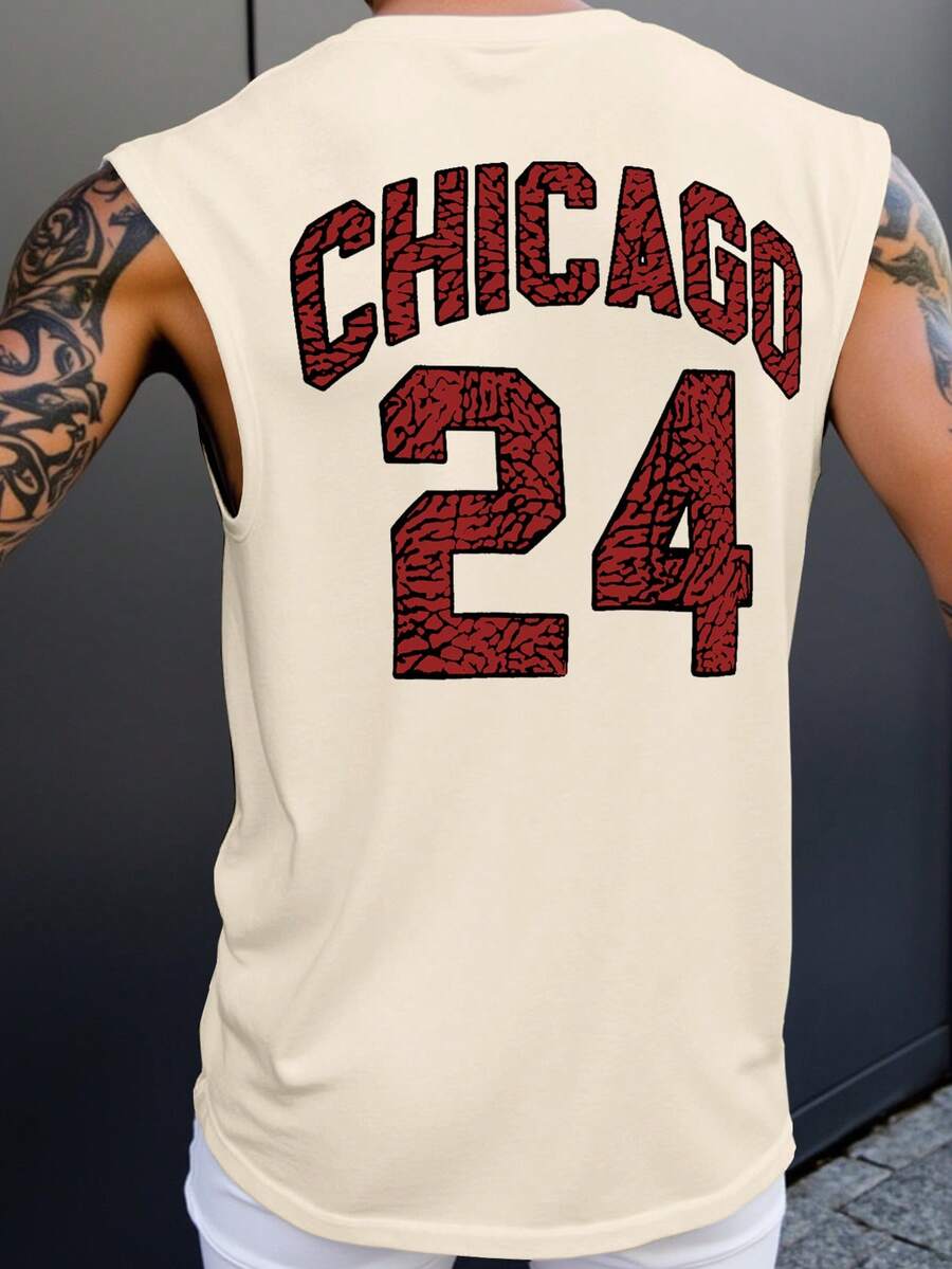 Manfinity LEGND Áo vest không tay nam kiểu Chicago thường ngày - Màu Khaki - Xem 1