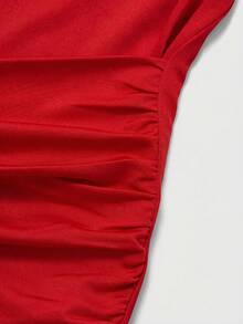 GlowEve CURVE 女士无袖针织修身优雅短裙，适合情人节约会、日常通勤、节日派对、春夏无袖连衣裙、女士连衣裙、红色连衣裙、鸡尾酒会连衣裙 - 紅色 - 查看 7