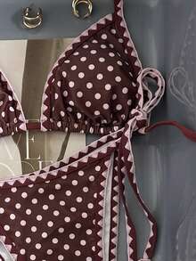 Swim Mod Bộ bikini họa tiết chấm bi nâu, trang phục đi biển cho nữ, thích hợp cho kỳ nghỉ hè. - Nhiều màu - Xem 6