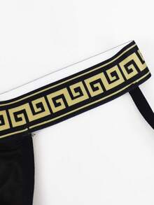 SHEIN 男士撞色腰带性感内裤 - 黑色 - 查看 7