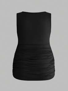 Plussiva ملابس علوية كاجوال بلا أكمام لحوامل مقاسات كبيرة بلون أحادي - متعدد الألوان - مشاهدة 10
