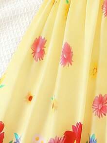 少女甜美碎花无袖休闲连衣裙，适合夏季、度假和日常穿着 - 彩色 - 查看 5