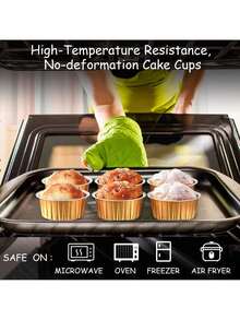 Bộ 50 hộp nhôm tròn dùng một lần để nướng bánh - Hoàn hảo cho lót bánh cupcake, các món tráng miệng, khuôn bánh phô mai, khuôn bánh flan, tiệc tùng, sinh nhật và dịch vụ ăn uống. - nhiều màu - Xem 3