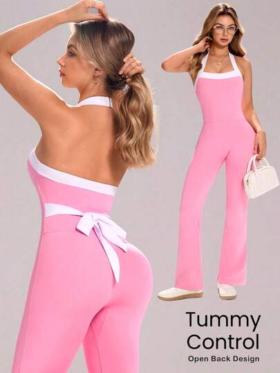 Sovereign Charm 女士撞色露背连体裤