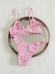 Swim Mod Women's Summer Beach Ditsy Floral Sexy Bikini Swimwear Set - Multicolor - View 2