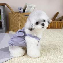 PETSIN 狗狗服装、猫咪服装、动物裙装、宠物春夏新品系列、幼犬连衣裙、公主风百搭连衣裙、条纹印花、小型动物服装、清凉防晒霜 - 彩色 - 查看 10