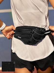 GLOWMODE Water Bottle Pocket Zipper Belt Bag Water Repellent Waist Crossbody Bags With Adjustable Strap - Black - View 1