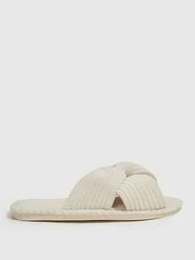 Cuccoo 女士鞋子舒适时尚室内白色毛茸茸拖鞋夏季度假鞋夏季促销万圣节 - 米色 - 查看 4