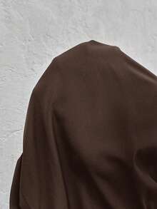 SHEIN 孕妇撞色滚边刺绣圆领背心和短裤休闲两件套 - 咖啡棕 - 查看 8