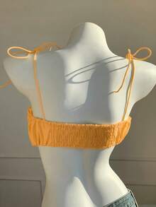 Comfortcana Women's Solid Color Minimalist Vacation Style Cropped Tank Top - Coral Orange - View 2
