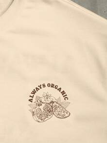 Manfinity Hypemode 男士休闲石榴印花短袖T恤 - 杏色 - 查看 5