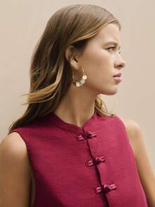 Nöista Top And Pants Set With Chinese Buttons - Burgundy - View 8