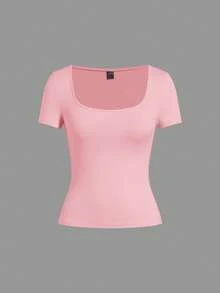 SHEIN EZwear 多色针织女式T恤，多件装批发女装短袖上衣，夏季女式上衣，女式T恤 - 彩色 - 查看 11