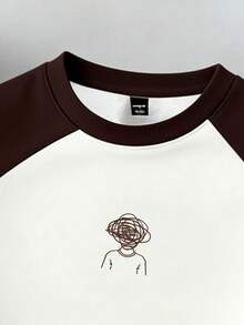 Manfinity Joysei Men's Casual Contrast Color Cartoon Print T-Shirt, Suitable For Summer Outdoor Wear - Brown - View 3