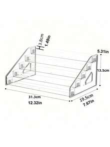 1 Pc Multilayer Reinforced Pyramid Stand Clear Acrylic Cosmetic Organizer Storage Rack For Perfume Skincare Makeup Display Shelf Living Room Bathroom Bedroom Home Decor - Clear - View 14