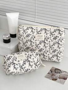 1 Túi đựng mỹ phẩm in hình, Túi đựng mỹ phẩm du lịch xách tay, Túi đựng mỹ phẩm có khóa kéo, Túi đựng đồ dùng cá nhân khi đi du lịch. - màu đen - Xem 3