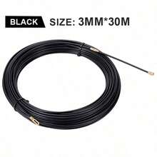 3毫米电缆拉拔器，黑色玻璃纤维尼龙壁穿线装置，电缆导向及拉拔辅助工具，30/35/40米 - 黑色 - 查看 8