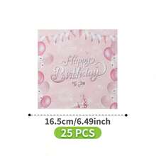 Bộ đồ dùng dùng một lần cho sinh nhật, gồm đĩa, khăn ăn và cốc, màu hồng nền và bóng bay bạc, phục vụ 8 người. Bộ đồ dùng tiệc dùng một lần này (bao gồm đĩa, khăn ăn và cốc) rất phù hợp cho các bữa tiệc sinh nhật, đám cưới và dã ngoại gia đình. - Xem 8