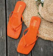 Set 750 Flat Crow's Foot Sandals Square Tip - naranja - View 7