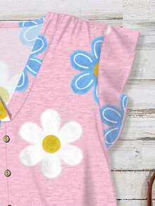 EMERY ROSE Áo sơ mi nữ in hoa, kiểu dáng thường ngày, thích hợp cho mùa hè. - Hồng - Xem 3