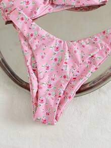 Swim Mod Women's Summer Beach Ditsy Floral Sexy Bikini Swimwear Set - Multicolor - View 4