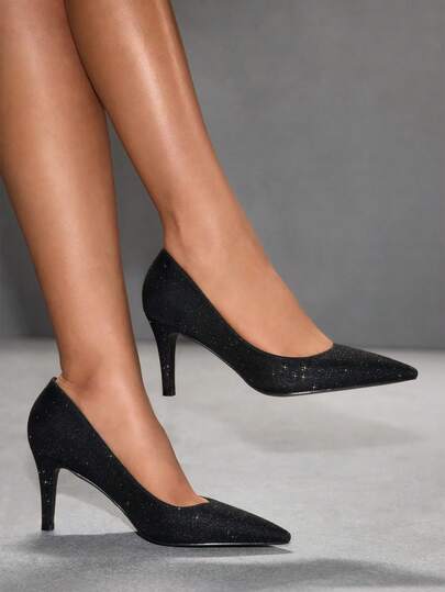 CUCCOO SZL 酒红色尖头细高跟女鞋，简约时尚，适合日常、通勤、派对、工作等场合穿着。