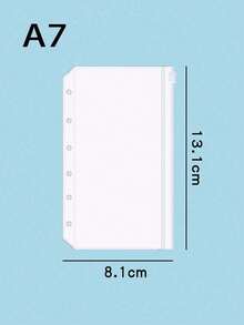 6个A5/A6/A7透明PVC拉链口袋，带6孔可替换内袋，适用于计划本和活页夹，透明PVC拉链信封 - 多色 - 查看 7
