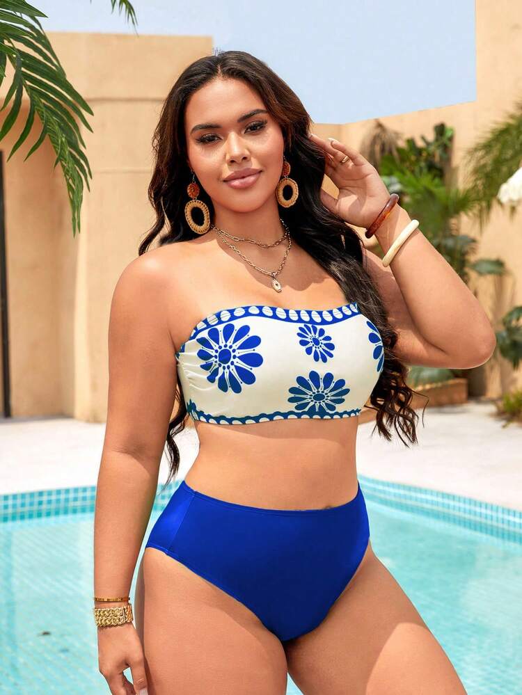 Swim Lushoire プラスサイズ レディース シンプル デイリー サマー