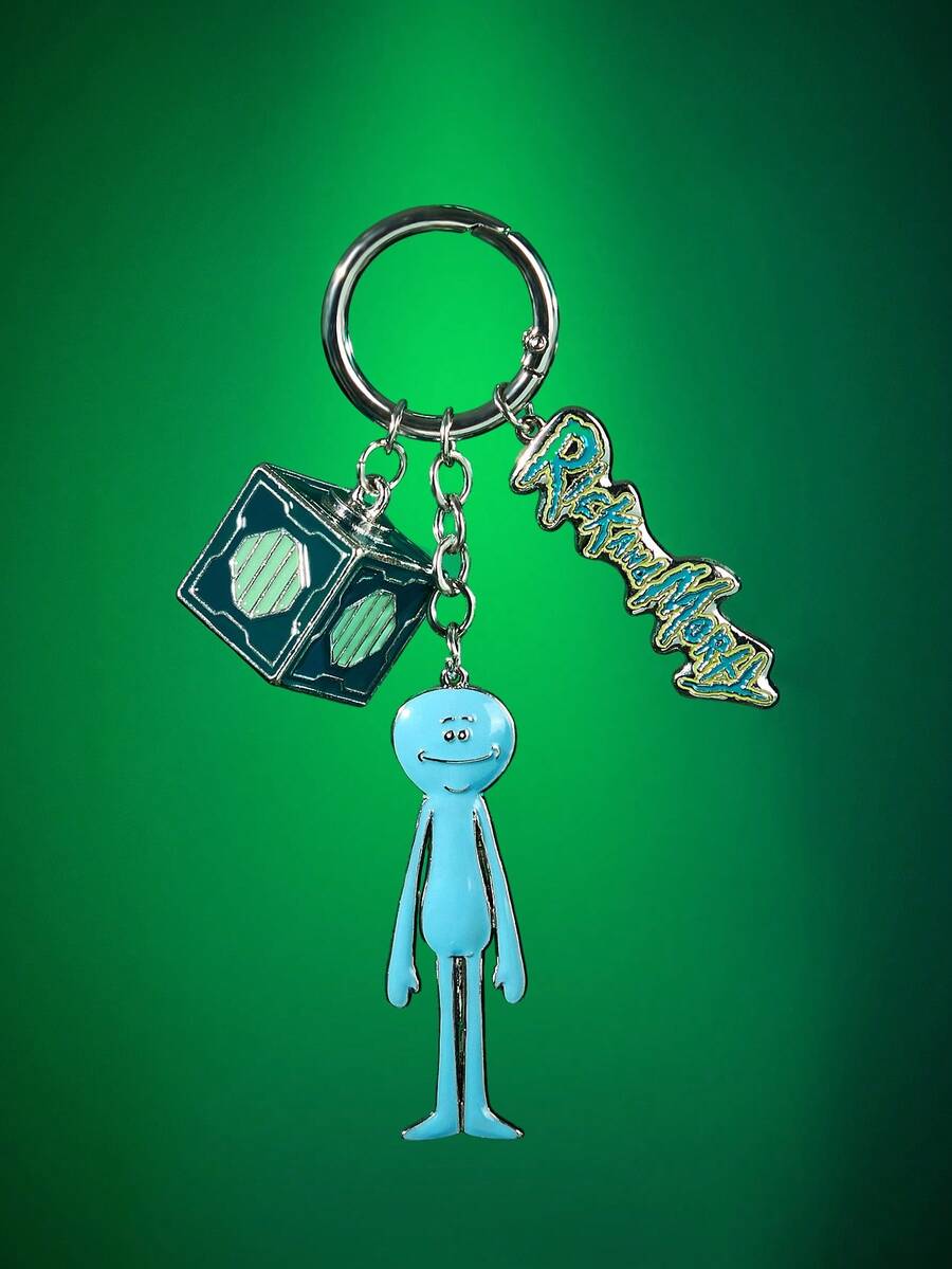 Rick and Morty X SHEIN 可爱卡通米西先生锌合金包包挂饰、钥匙扣、吊坠、纪念品、收藏品,适合作为礼物、钱包、书包、背包、汽车配件。 - 彩色 - 查看 1