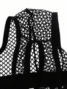 SHEIN DrisQ 大码男士纯色镂空性感内裤 - 黑色 - 查看 3