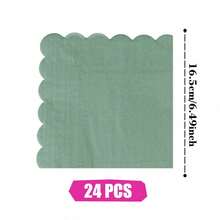 绿色、粉色和金色镶边花瓣图案一次性餐盘、餐巾纸和纸杯派对套装，可供24位客人使用。这款一次性纸质派对餐具适用于生日、婚礼、主题派对和家庭野餐。 - 查看 6