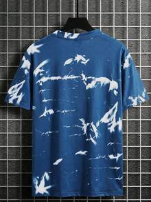 Manfinity LEGND Men's Casual Tie-Dye Printed T-Shirt, Summer - Blue - View 2