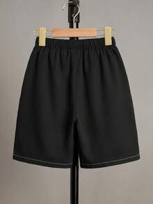 SHEIN Tween Boys' Casual Stylish Contrast Stitching Shorts, Summer - Multicolor - View 2